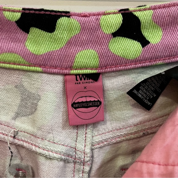 Heyley elsaesser x Simons animals print, pink, green and black pants folk fit - Picture 2 of 5